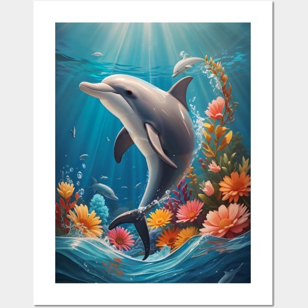 Dolphin Wall Art by Buff Geeks Art